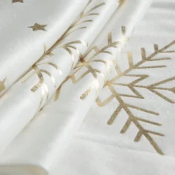 Bieżnik świąteczny biały 40x140 Złote Śnieżynki