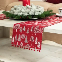 Bieżnik świąteczny Zimowa Magia 24x90 Czerwony