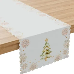 Bieżnik wodoodporny świąteczny 38x140 Choinki - Zimowa Opowieść