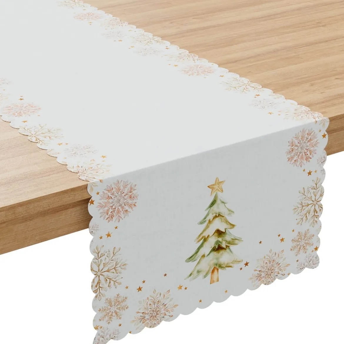 Bieżnik wodoodporny świąteczny 38x140 Choinki - Zimowa Opowieść