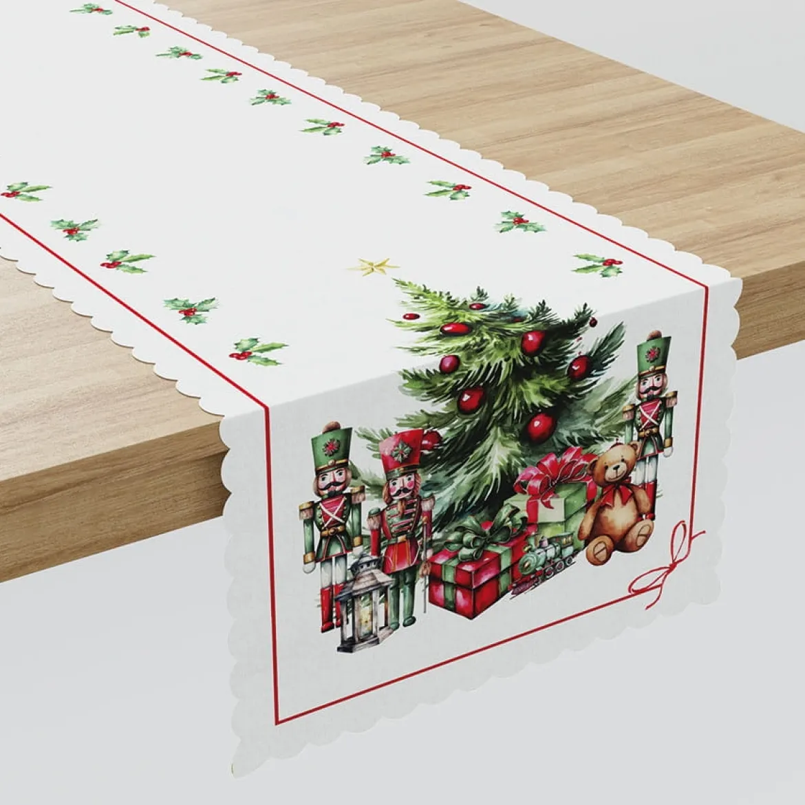 Bieżnik wodoodporny świąteczny 38x180 Świąteczne Prezenty