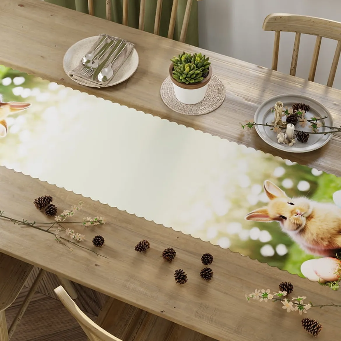 Bieżnik wodoodporny 38x140 Królik Na Polanie