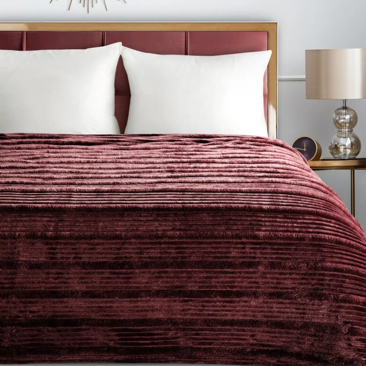 Koc Nina 150x200 burgundowy