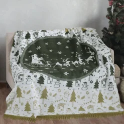 Koc świąteczny 150x200 Święty Mikołaj na Saniach
