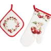 Komplet kuchenny Wiśnie- rękawica + podkładka