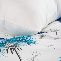 Komplet pościeli bawełnianej biała w dmuchawce 160x200 Sonia