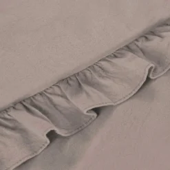 Komplet pościeli bawełnianej pudrowej 220x200 z falbanką