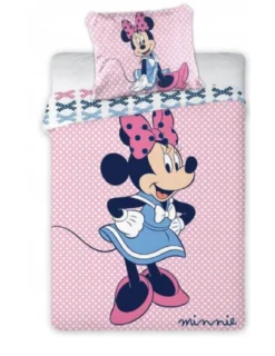 Komplet pościeli bawełnianej 100x135 Różowa Minnie Mouse