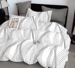 Komplet pościeli dwustronnej 200x220 w falujące linie