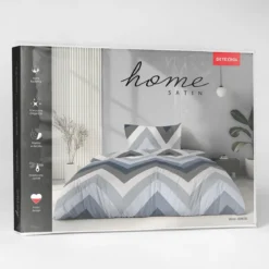 Komplet pościeli Home Satin z satyny bawełnianej 140x200 w geometryczne zygzaki