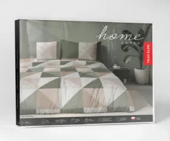 Komplet pościeli Home Satin z satyny bawełnianej 140x200 w trójkąty i kwadraty