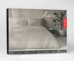 Komplet pościeli Home Satin z satyny bawełnianej beżowej 140x200 geometryczny wzór