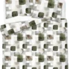 Komplet pościeli Home Satin z satyny bawełnianej 160x200 w geometryczną zieloną mozaikę