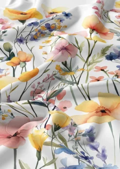Komplet pościeli Home Satin z satyny bawełnianej 160x200 w kolorowe wiosenne kwiaty