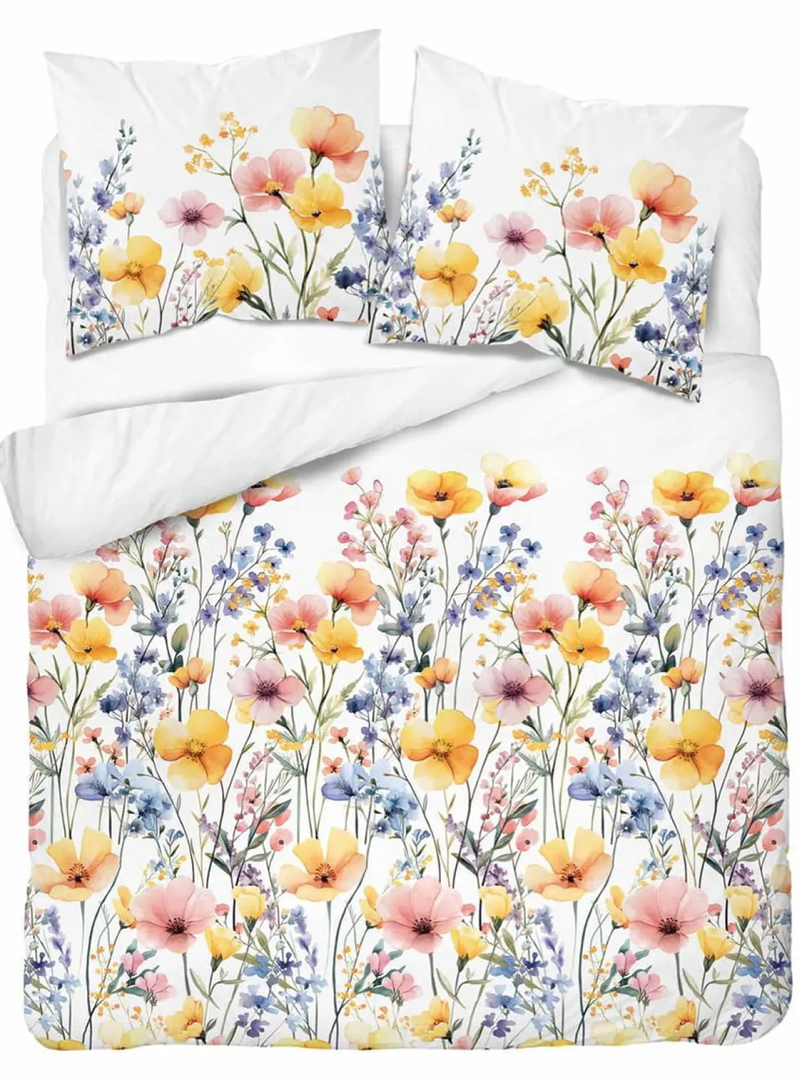 Komplet pościeli Home Satin z satyny bawełnianej 160x200 w kolorowe wiosenne kwiaty