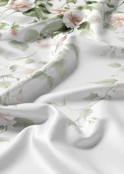 Komplet pościeli Home Satin z satyny bawełnianej 160x200 w motyw pudrowo różowego hibiskusa