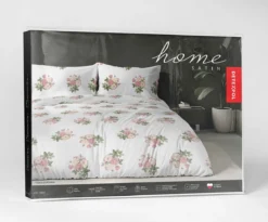 Komplet pościeli Home Satin z satyny bawełnianej 160x200 w różane bukiety
