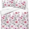 Komplet pościeli Home Satin z satyny bawełnianej 160x200 w różowe i fioletowe kwiaty