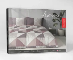 Komplet pościeli Home Satin z satyny bawełnianej 160x200 w trójkąty i kwadraty