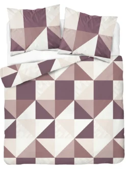Komplet pościeli Home Satin z satyny bawełnianej 160x200 w trójkąty i kwadraty