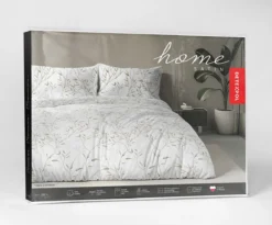 Komplet pościeli Home Satin z satyny bawełnianej 160x200 w zielono beżowe gałązki