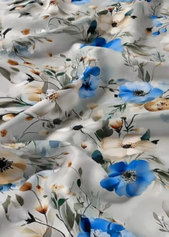 Komplet pościeli Home Satin z satyny bawełnianej 160x200 w akwarelowe kwiaty