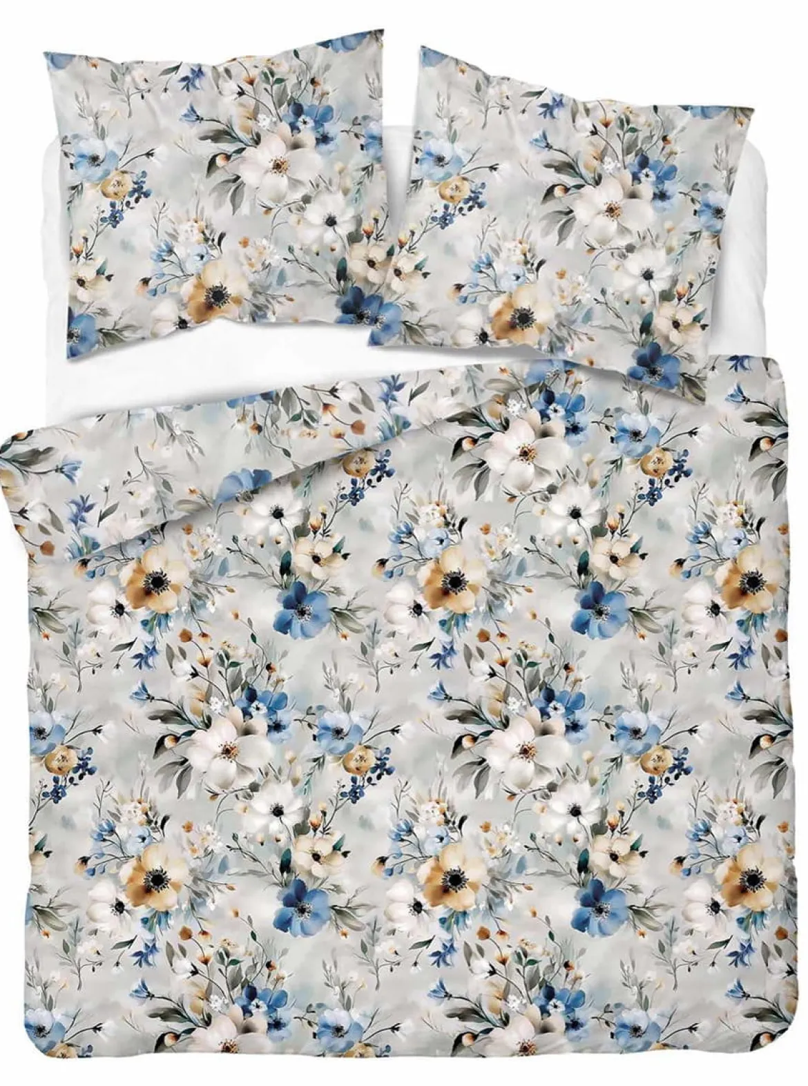 Komplet pościeli Home Satin z satyny bawełnianej 160x200 w akwarelowe kwiaty