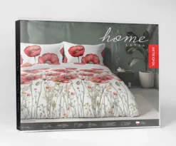 Komplet pościeli Home Satin z satyny bawełnianej 160x200 w czerwone maki