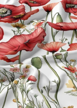 Komplet pościeli Home Satin z satyny bawełnianej 160x200 w czerwone maki