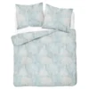 Komplet pościeli Home Satin z satyny bawełnianej jasnoniebieska 160x200 w leśny wzór