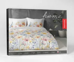 Komplet pościeli Home Satin z satyny bawełnianej 220x200 w kolorowe wiosenne kwiaty