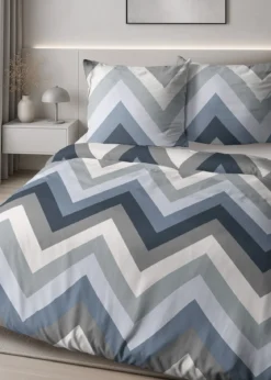 Komplet pościeli Home Satin z satyny bawełnianej 180x200 w geometryczne zygzaki