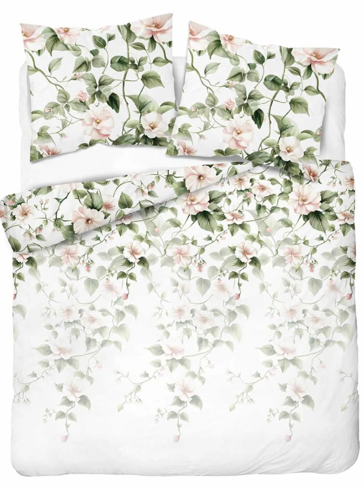 Komplet pościeli Home Satin z satyny bawełnianej 180x200 w motyw pudrowo różowego hibiskusa