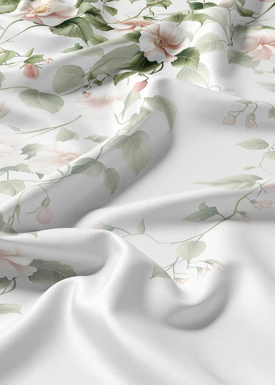 Komplet pościeli Home Satin z satyny bawełnianej 180x200 w motyw pudrowo różowego hibiskusa