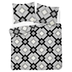 Komplet pościeli Home Satin z satyny bawełnianej 180x200 w romby