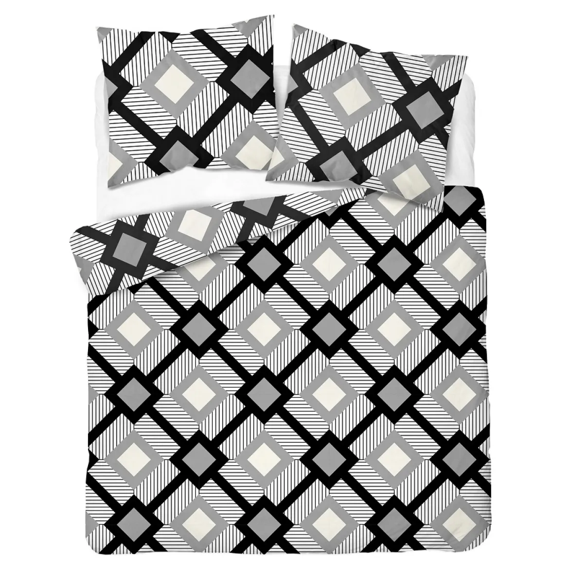 Komplet pościeli Home Satin z satyny bawełnianej 180x200 w romby