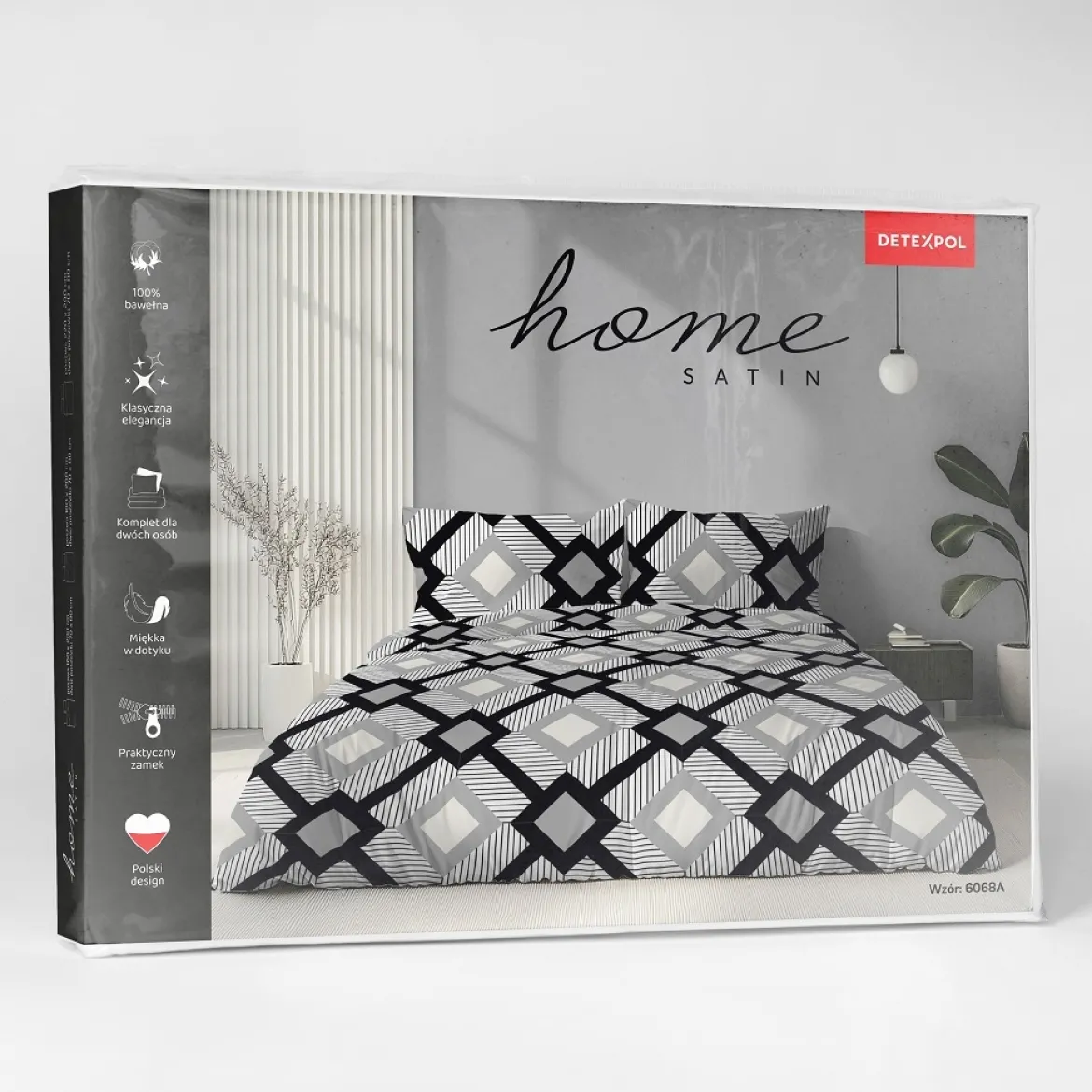 Komplet pościeli Home Satin z satyny bawełnianej 180x200 w romby