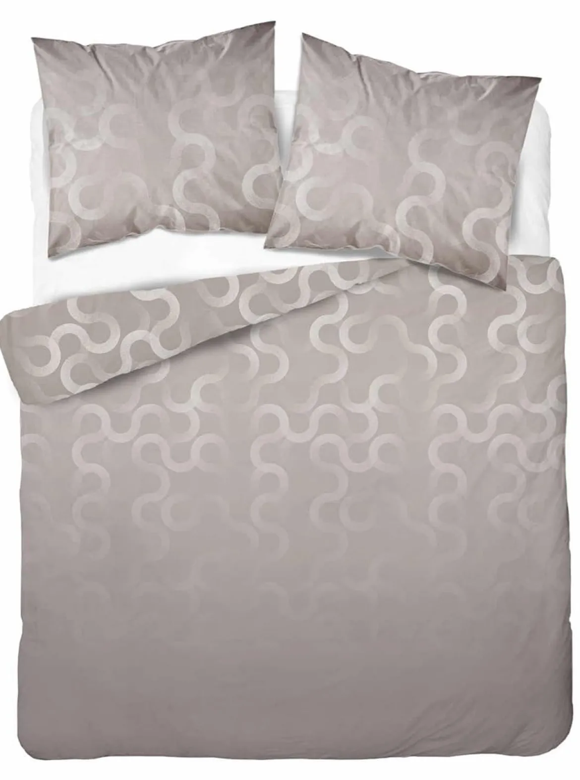 Komplet pościeli Home Satin z satyny bawełnianej szarej 180x200 we wzór geometryczny