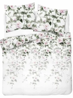 Komplet pościeli Home Satin z satyny bawełnianej 160x200 w motyw różowego hibiskusa