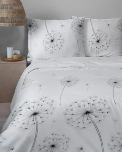 Komplet pościeli Home Satin z satyny bawełnianej 220x200 delikatne dmuchawce