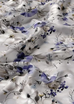 Komplet pościeli Home Satin z satyny bawełnianej 220x200 w fioletowe i kremowe kwiaty