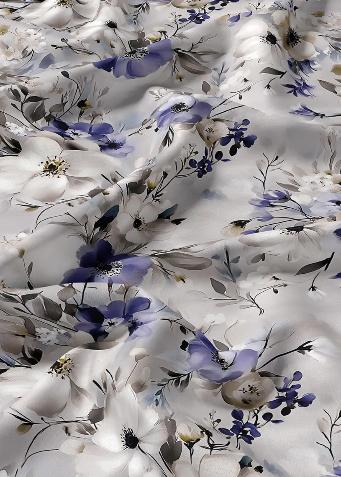 Komplet pościeli Home Satin z satyny bawełnianej 220x200 w fioletowe i kremowe kwiaty