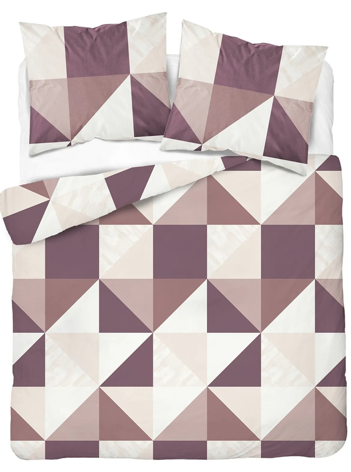 Komplet pościeli Home Satin z satyny bawełnianej 220x200 w trójkąty i kwadraty