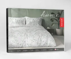 Komplet pościeli Home Satin z satyny bawełnianej 220x200 w zielone gałązki