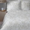Komplet pościeli Home Satin z satyny bawełnianej 220x200 w zielono beżowe gałązki