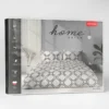 Komplet pościeli Home Satin z satyny bawełnianej kremowej 220x200 w geometryczny wzór