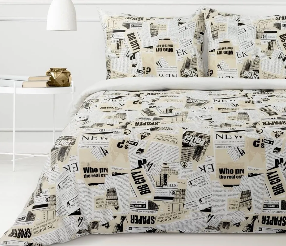 Komplet pościeli Sonia 100% bawełniana 220x200 gazeta