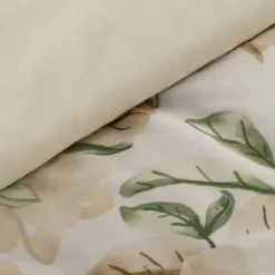 Komplet pościeli Sonia 100% bawełniana 220x200 w duże kremowe kwiaty