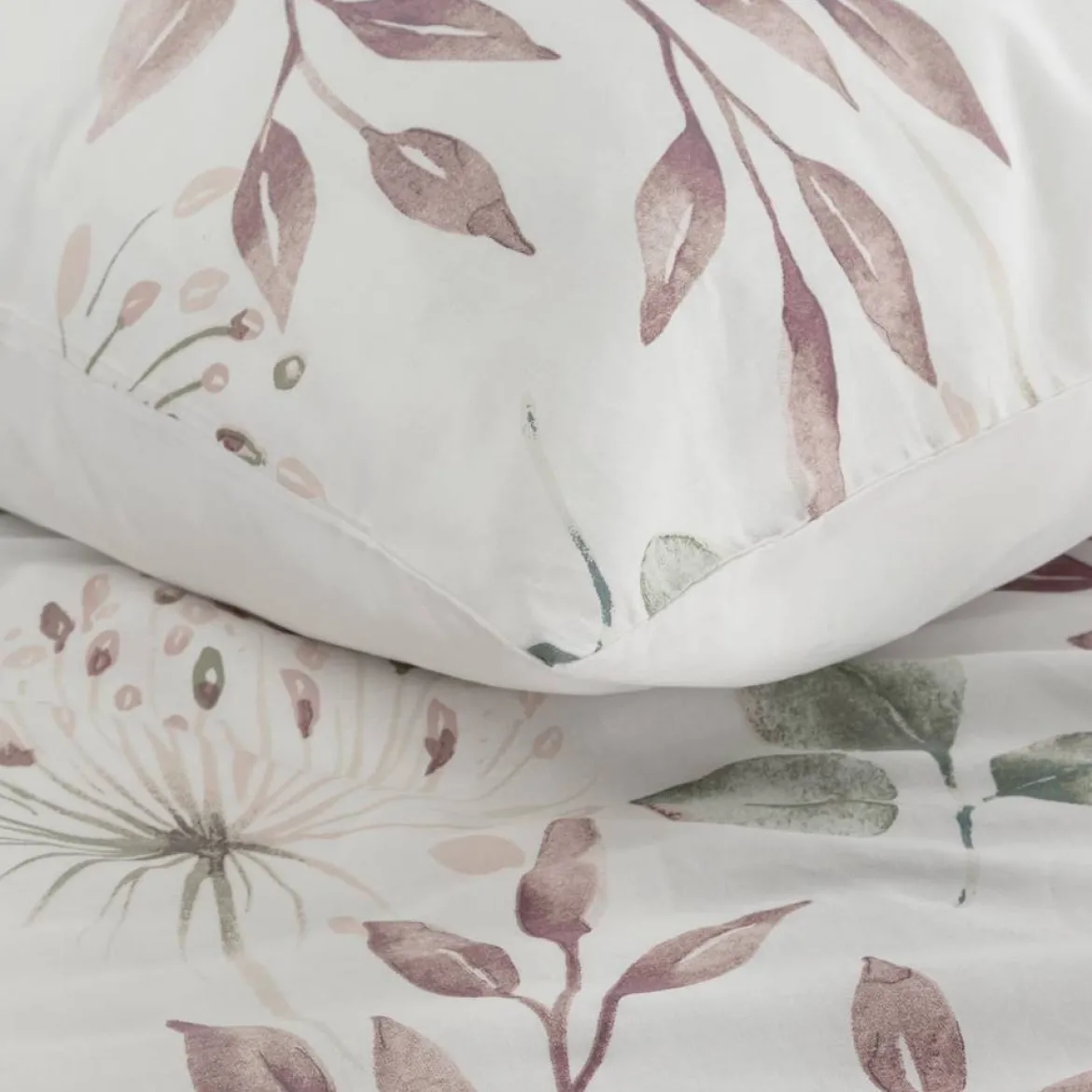 Komplet pościeli Sonia 100% bawełniana biała 220x200 w liście