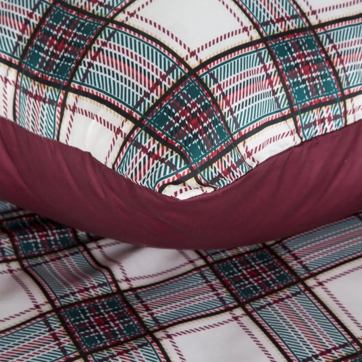 Komplet pościeli świątecznej w kratkę 160x200 Aaron